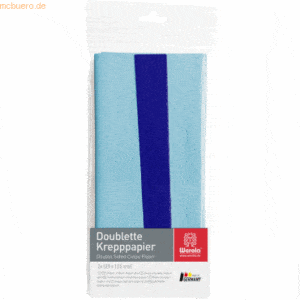 10 x Werola Krepppapier Doublette 90g/qm 125x25cm lichtblau-blau