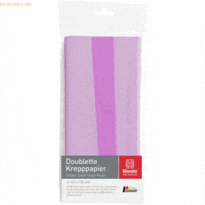 10 x Werola Krepppapier Doublette 90g/qm 125x25cm weißlila-lila