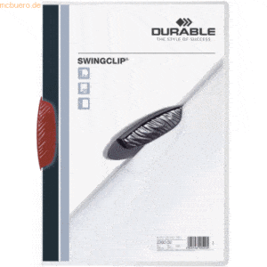 Durable Klemmmappe Swingclip A4 PP 30 Blatt rot