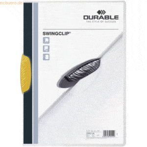 Durable Klemmmappe Swingclip A4 PP 30 Blatt gelb