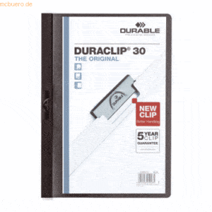Durable Klemmmappe Duraclip Original 30 für 30 Blatt A4 schwarz