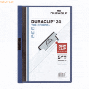 Durable Klemmmappe Duraclip Original 30 bis 30 Blatt A4 dunkelblau