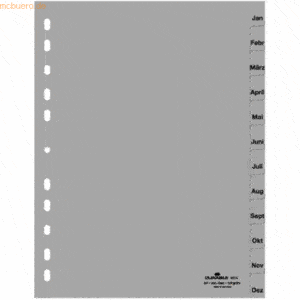 Durable Register A4 Jan.-Dez. PP grau