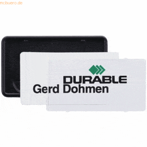 Durable Namensschild 40x75mm mit Kombiklemme VE=25 Stück schwarz