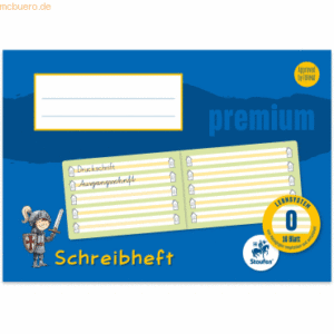 2 x Staufen Schreibheft Premium A5 quer farbige Mittelzeile Lineatur 0