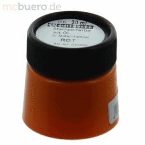 Gutenberg Stempelfarbe mit Öl 30ml rot