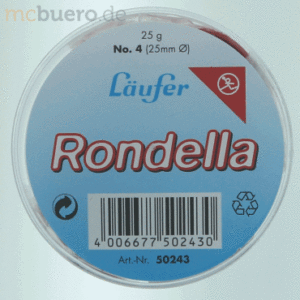 5 x Läufer Gummiringe Rondella Nr. 4/25mm rot 25g