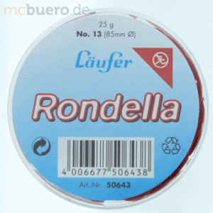 5 x Läufer Gummiringe Rondella Nr. 13/85mm rot 25g