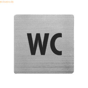 5 x Alco Piktogramm matt gebürsteter Edelstahl WC 90x90mm silber
