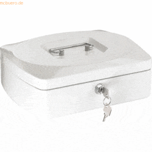 Alco Geldkassette Stahlblech mit Schloss 255x200x90mm weiß