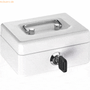 Alco Geldkassette Mini-Box Stahlblech mit Schloss 125x95x60mm weiß