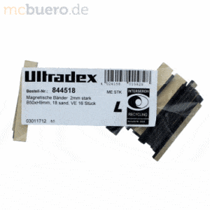 Ultradex Magnetische Abschnitte 50x9x2mm VE=16 Stück sand