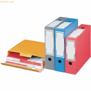 smartboxpro Archivschachtel 80x265x325mm rot/weiß