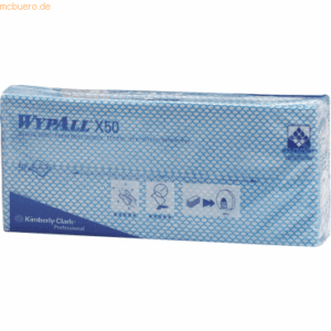 Kimberly-Clark Wischtücher 4-Farbsystem 25x42cm blau VE=50 Stück