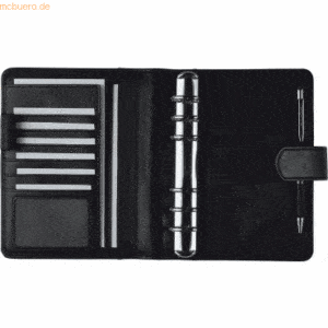 Chronoplan Kalender-Ringbuch Midi Compact Echtleder mit Verschlusslasc