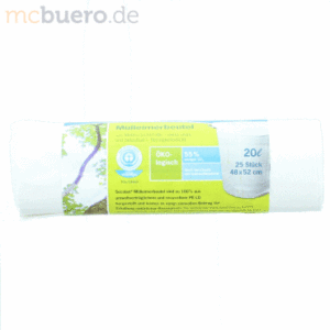 Papyrus Mülleimerbeutel 20 Liter 25 mic. weiß VE=25 Stück