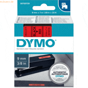 Dymo Etikettenband Dymo D1 9mm/7m schwarz/rot
