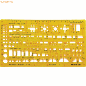 Aristo Schablone Werkplan 1:100 gelb