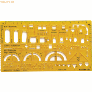 Aristo Schablone Architekt 1 1:50 gelb