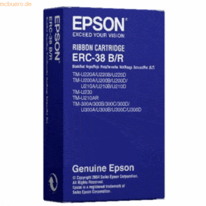 Epson Farbband Epson ERC38BR TM-300/U210/220/230/301 Nylon schwarz/rot