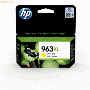 Hewlett Packard HP Tintenpatrone Nr. 963XL 3JA29AE Gelb (ca. 1.600 Sei