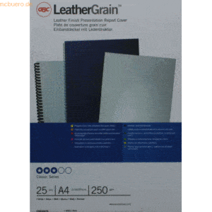 GBC Deckblatt LeatherGrain A4 Karton VE=25 Stück weiß