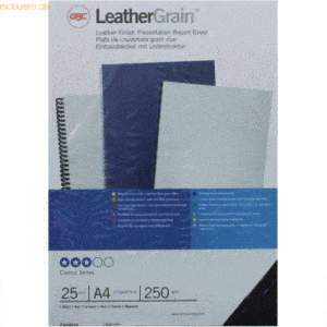 GBC Deckblatt LeatherGrain A4 Karton VE=25 Stück schwarz