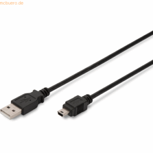 Assmann ASSMANN USB 2.0 Kabel Typ A-mini B (5pin) 1.8m USB 2.0 sw.