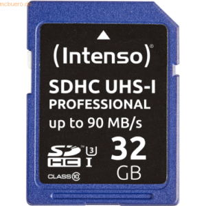Intenso International Intenso 32GB SDHC UHS-I Professional Secure Digi