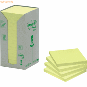 Post-it Notes Haftnotizen 76x76mm gelb VE=16 Stück im Spenderkarton