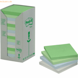 Post-it Notes Haftnotizen 76x76mm pastell VE=16 Stück im Spenderkarton