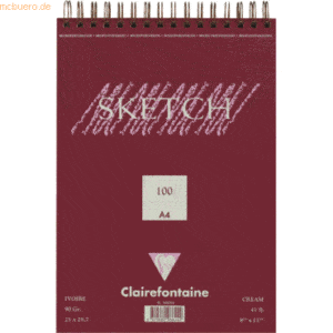 Clairefontaine Skizzenblock A5 90g mit Spirale VE=100 Blatt