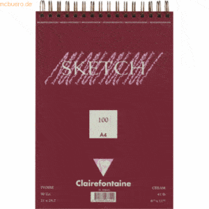 5 x Clairefontaine Skizzenblock A4 90g mit Spirale VE=100 Blatt