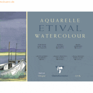 4 x Clairefontaine Aquarellblock 18x24cm 300g rau