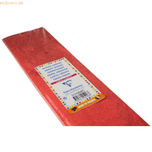 10 x Clairefontaine Metall-Krepp-Papier 250x50cm hochglanz rot