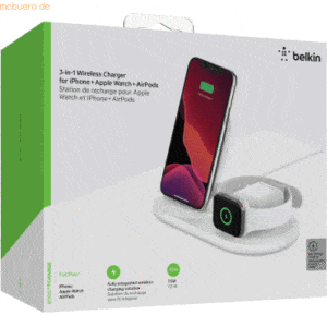 Belkin Belkin 3-in-1 Wireless Ladestation f. Apple Watch & iPhone wht