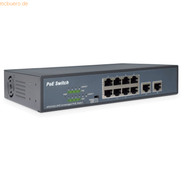 Assmann DIGITUS 8-Port Fast Etherent PoE-Switch + 2 Uplinks
