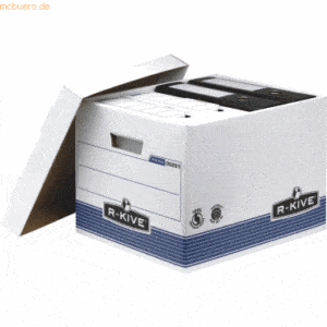 10 x Fellowes Archivbox R-Kive Prima 330x285x390mm blau/schwarz/weiß