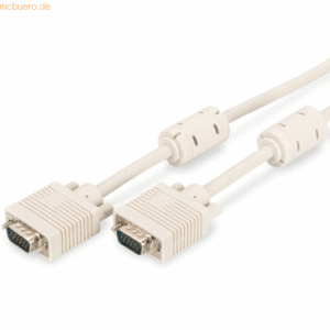 Assmann ASSMANN VGA Monitor Kabel HD15 5.0m 3Coax/7C 2xFerrit beige