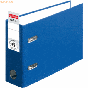 Herlitz Ordner Kunststoff A5 quer maX.file protect 75mm blau