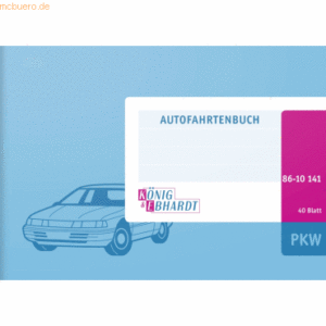 K+E Formularbuch Fahrtenbuch A6 quer PKW VE=40 Blatt