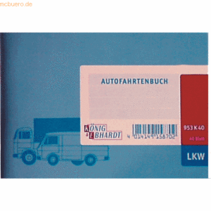 10 x K+E Formularbuch Fahrtenbuch A6 quer LKW VE=40 Blatt