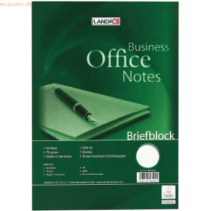 10 x Landre Briefblock A4 50 Blatt blanko 70g/qm holzfrei weiß