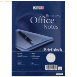 Landre Briefblock A5 50 Blatt liniert 70g/qm holzfrei weiß