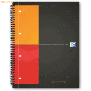 Oxford Notizbuch A4 80g/qm kariert perforiert mit Kopfzeile 80 Blatt