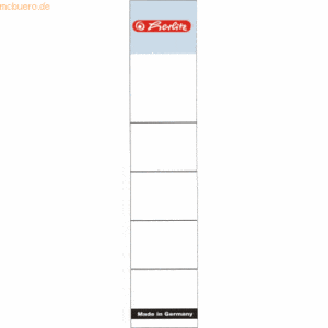 Herlitz Einsteckrückenschild schmal VE=10 Stück weiß