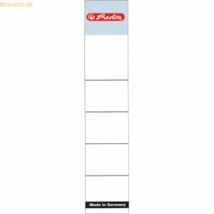 10 x Herlitz Ordnerrückenschilder 36x190mm selbstklebend weiß VE=10 St