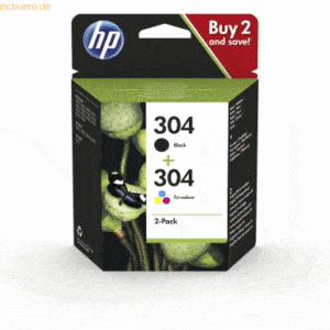 Hewlett Packard HP Tintenpatrone Nr. 304 Schwarz/dreifarbig (ca. 120/1