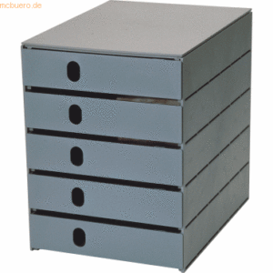 Styro Schubladenbox styroval 5 Schübe geschlossene Schübe grau