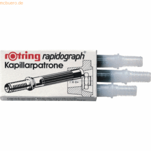 Rotring Kapillarpatrone für rapidograph schwarz 3 Stück